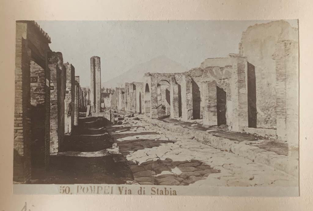 Via Stabiana, Pompeii. From an album dated 1882. Looking north from between VII.1 and IX.2.
Photo courtesy of Rick Bauer.