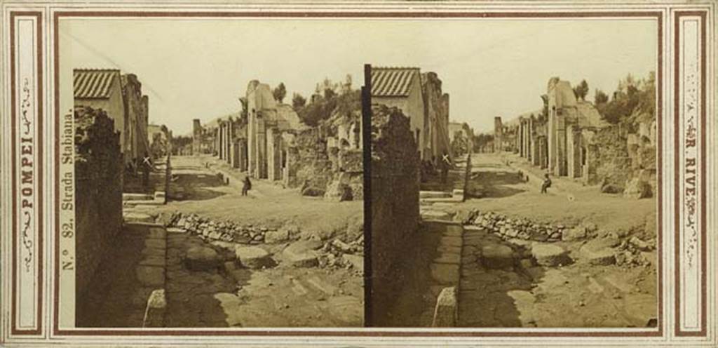 Via Stabiana. Stereoview by R. Rive, c.1860-1870s.
Looking north from crossroads with Via del Tempio d’Iside and Vicolo del Menander. Photo courtesy of Rick Bauer.
RR%2082