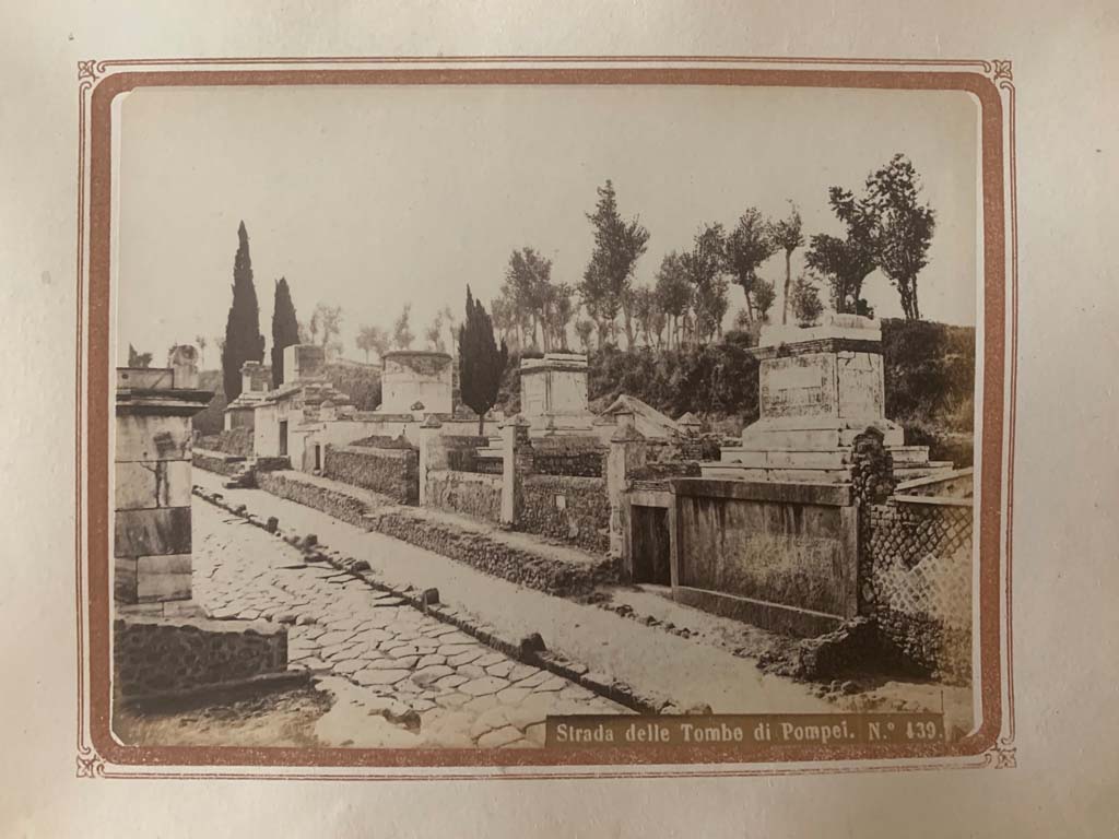 Via dei Sepolcri. Pompeii. Looking south along west side. From an album by Roberto Rive, dated 1868. 
Photo courtesy of Rick Bauer.
