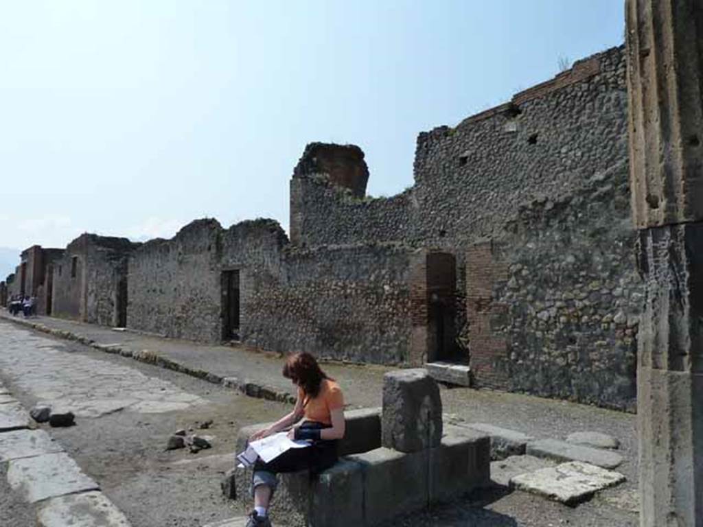 Via delle Scuole, west side. May 2010. Looking south along VIII.2, from near VIII.2.11.