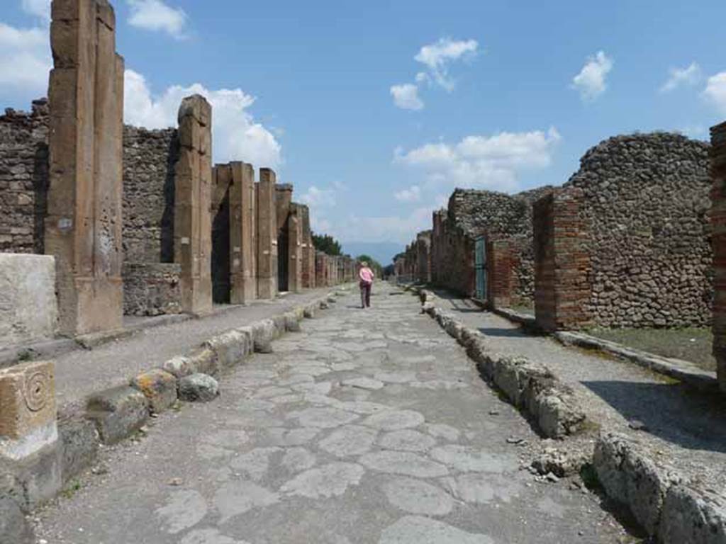 Via di Nola, May 2010. Looking east between V.1 and IX.4, from near V.1.3.