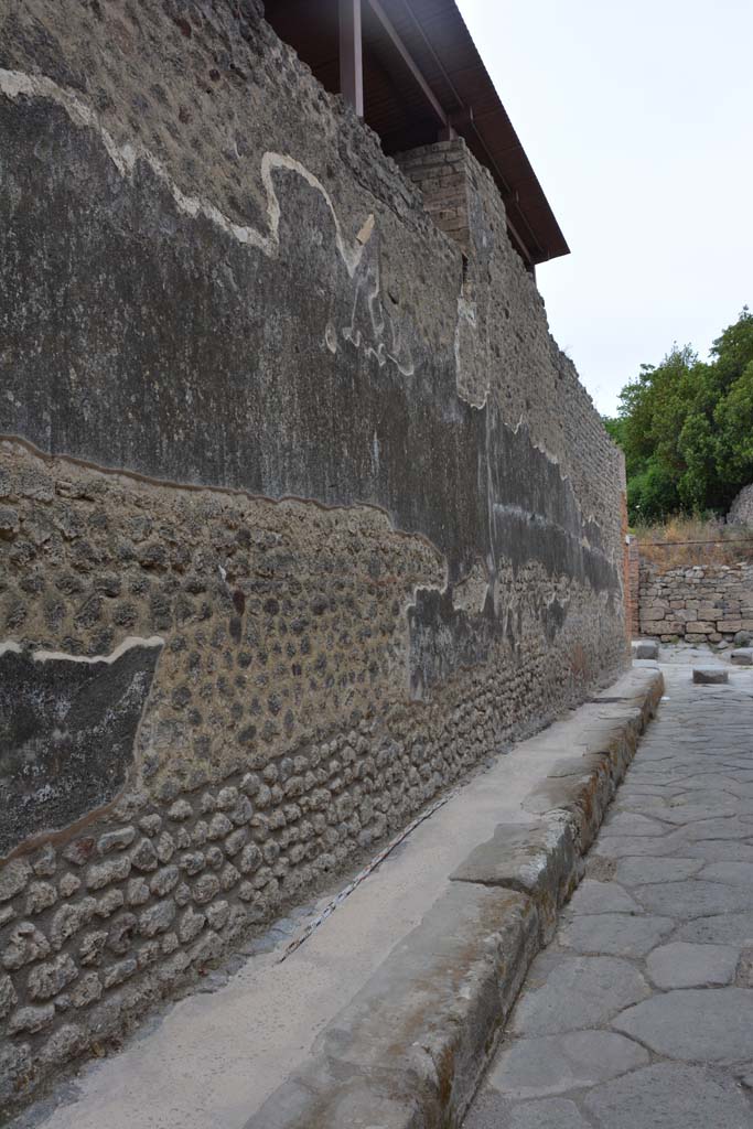 Vicolo del Centenario, west side, Pompeii. May 2017. 
Looking north towards junction with Via di Nola.
Foto Christian Beck, ERC Grant 681269 DÉCOR.
