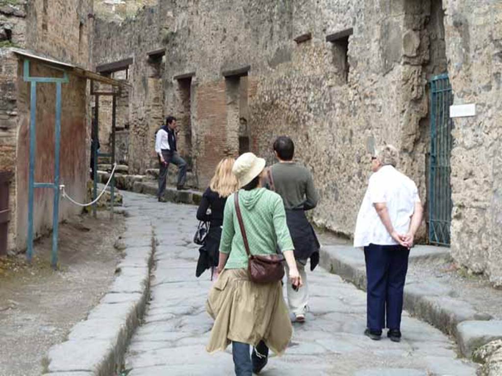 Vicolo del Lupanare, May 2010. Looking north between VII.11 and VII.1, from near VII.1.47.