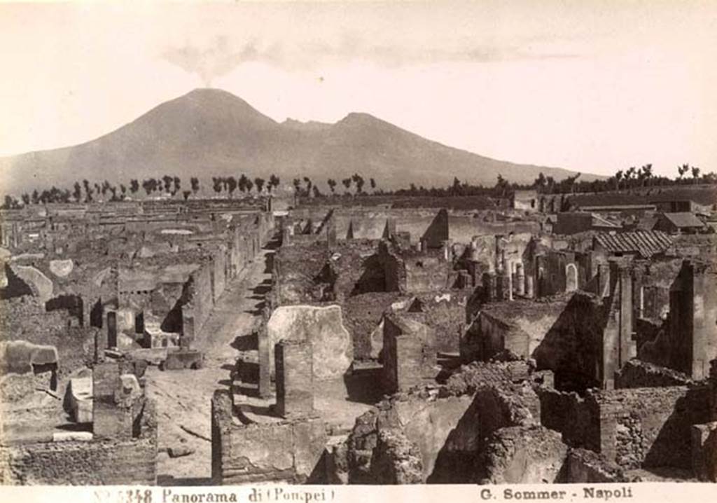 Vicolo di Modesto. 1870s photo by Sommer no. 5348. Looking north from above VII.6.7. Photo courtesy of Rick Bauer.