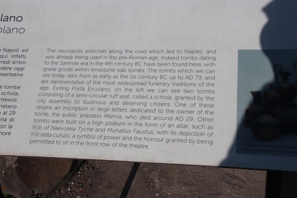 HGE01 Pompeii. October 2023. Description card. Photo courtesy of Klaus Heese.