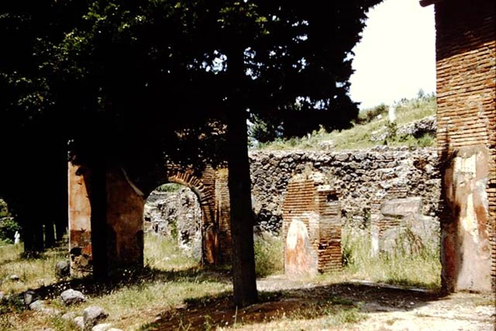 HGE13 Pompeii. 1961. Looking north-east towards the entrance doorway, on the right, with another doorway linking through north wall to HGE14. Photo by Stanley A. Jashemski.
Source: The Wilhelmina and Stanley A. Jashemski archive in the University of Maryland Library, Special Collections (See collection page) and made available under the Creative Commons Attribution-Non Commercial License v.4. See Licence and use details.
J61f0620