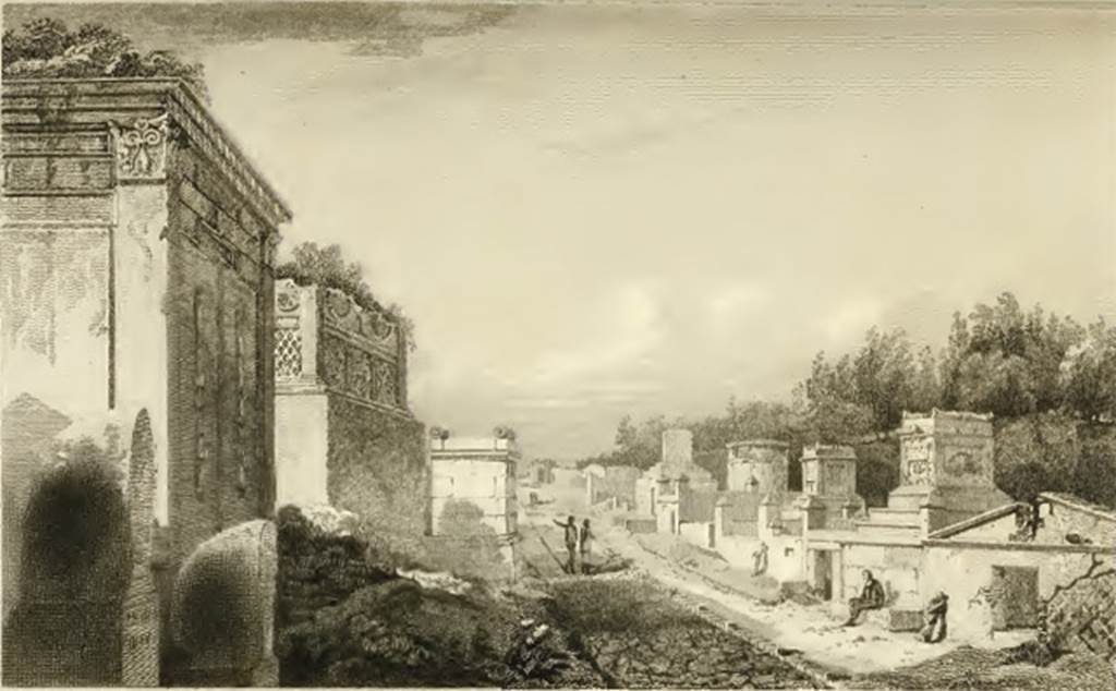 HGE42 Pompeii. 1819 drawing with two columellae and HGE42 in front left and HGE38 behind. See Gell, W, and Gandy J. P., 1819. Pompeiana. London: Rodwell and Martin. (pl. 3).