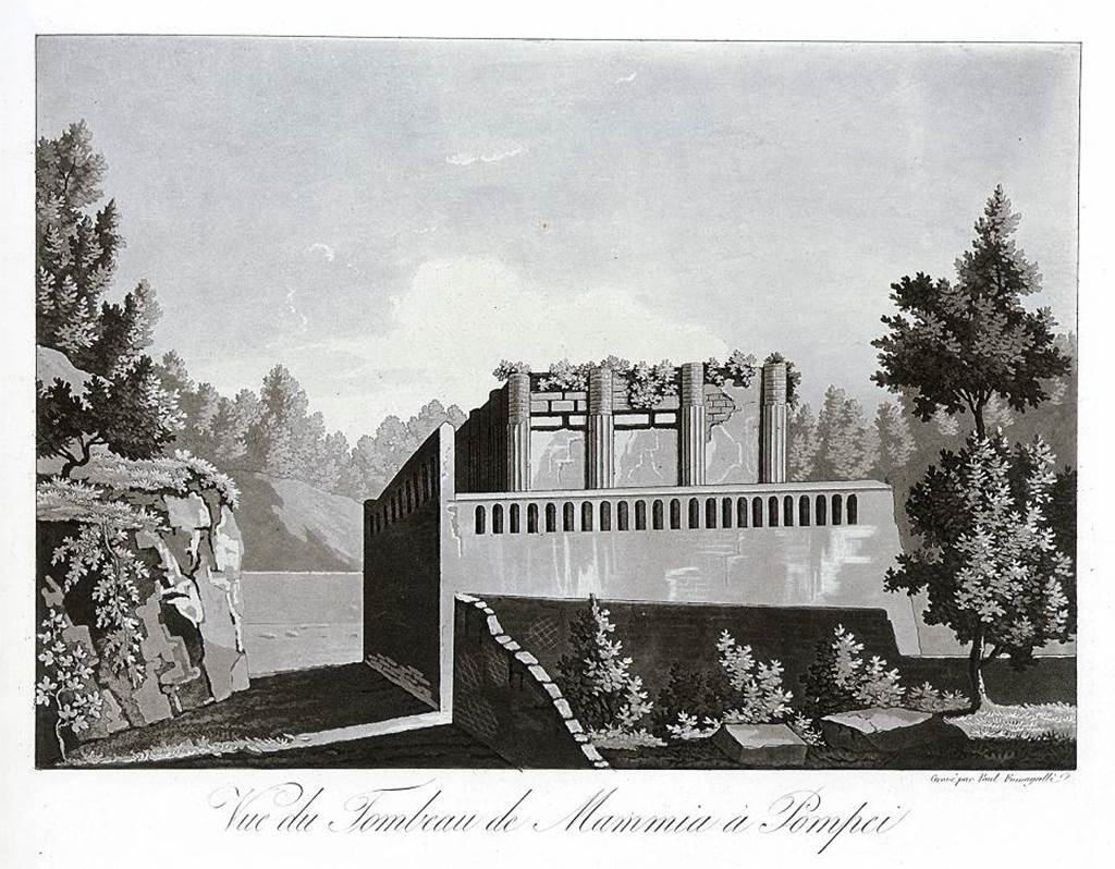 HGW04a Pompeii. 1824-27 view of the rear of the tomb of Mammia by P. Fumagalli.
See Fumagalli P., Pompeia, trattato pittorico, storico, e geometrico, opera disegnata negli anni 1824 al 1830. Firenze, p. 34-5 e tavolo non numerato.