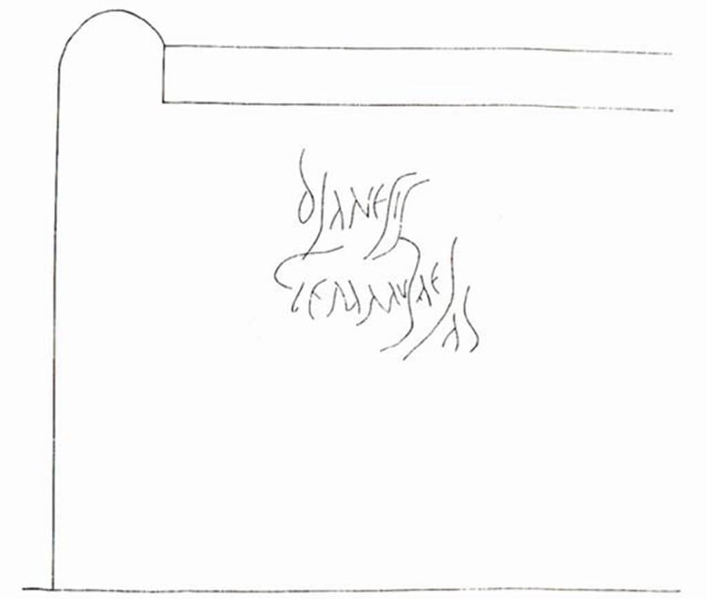 NGOF Pompeii. Inscription on east wall of tomb.
See De Caro S., 1976. Scavi nell’area fuori Porta Nola a Pompei: Cronache Pompeiane V, fig. 12, p. 78.
