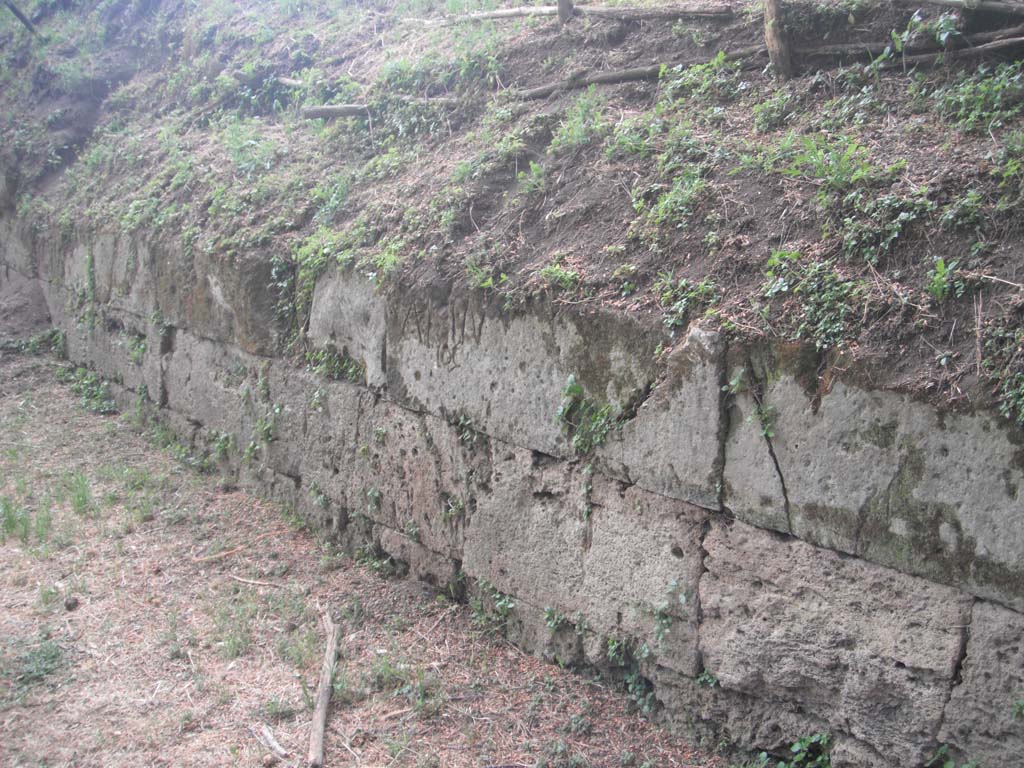 Tombs PSPN Pompeii. May 2011. Length of wall with inscription (top row at centre) to Aulius Fistium? Photo courtesy of Ivo van der Graaff.