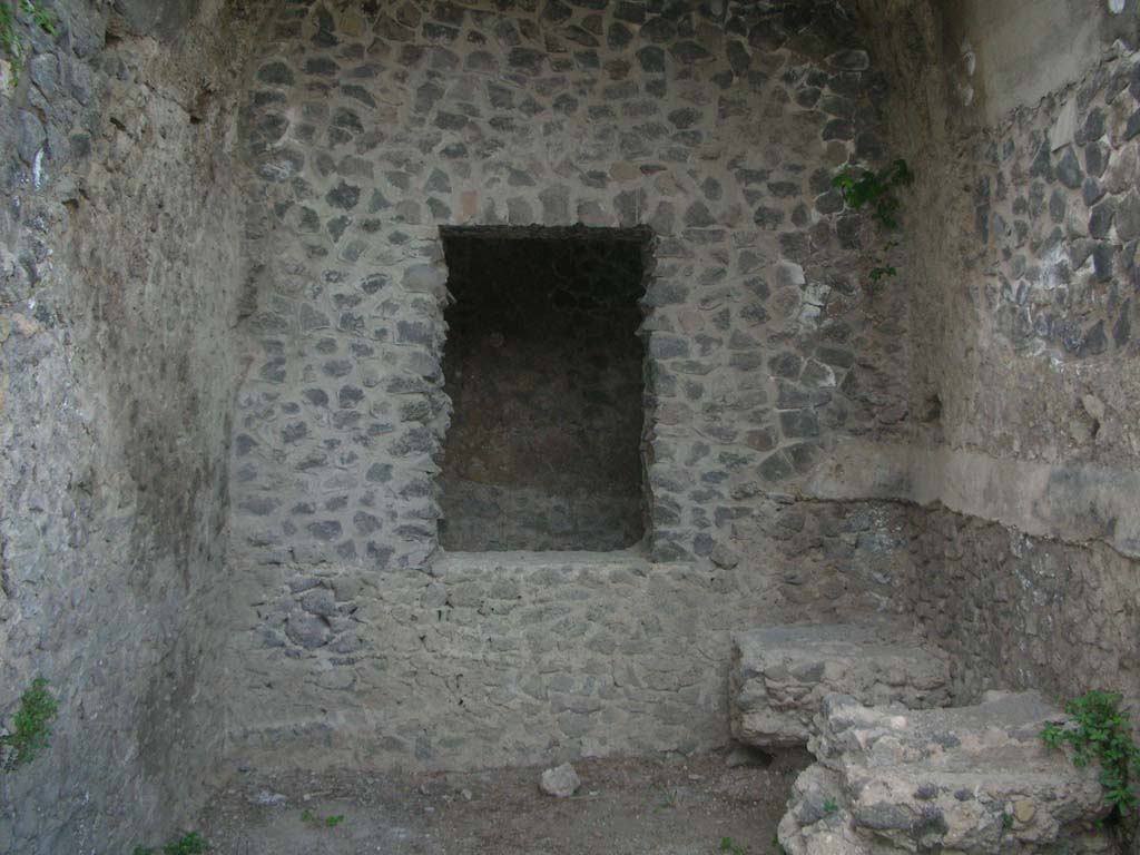 Tower II, Pompeii. May 2010. 
Looking towards rectangular opening in lower north wall of main vaulted room. Photo courtesy of Ivo van der Graaff.
