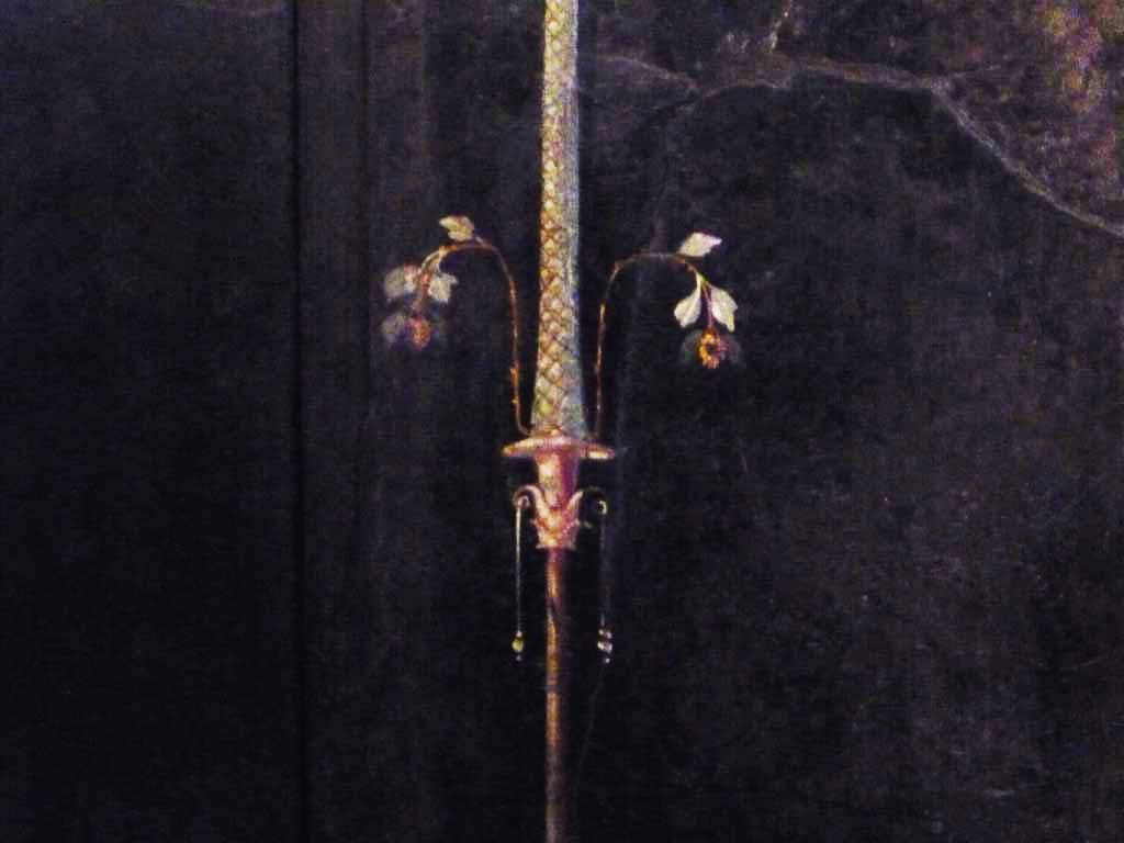 Villa of Agrippa Postumus, Boscotrecase. December 2010. Room 15, detail of painted decoration on west wall.
Photograph taken at Metropolitan Museum New York. Photo courtesy of Buzz Ferebee.