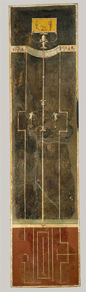 Villa of Agrippa Postumus Boscotrecase. Black room. North wall at east end (right side panel) with Egyptian scene.
© Metropolitan Museum New York. Rogers Fund, 1920. Inventory number 20.192.3.