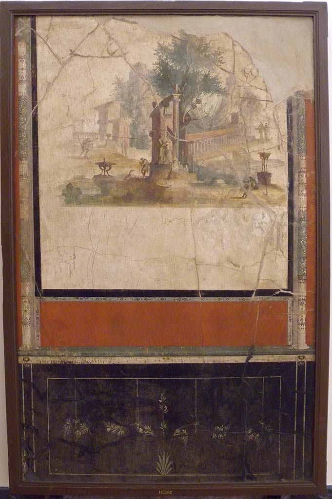 Villa Agrippa Postumus. Boscotrecase. Room 16, east wall.
Now in Naples Archaeological Museum. Inventory number 147502.