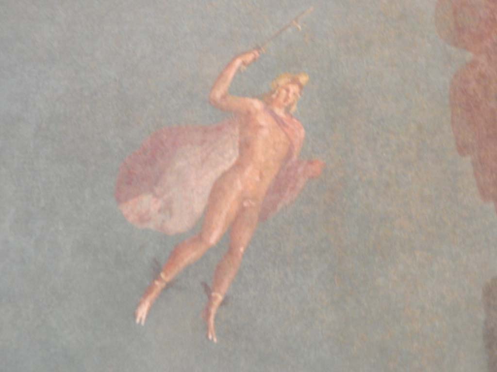 Villa of Agrippa Postumus, Boscotrecase. January 2018. Room 19, detail of Perseus, with lyre.
Photograph taken at Metropolitan Museum New York. Photo courtesy of Buzz Ferebee.