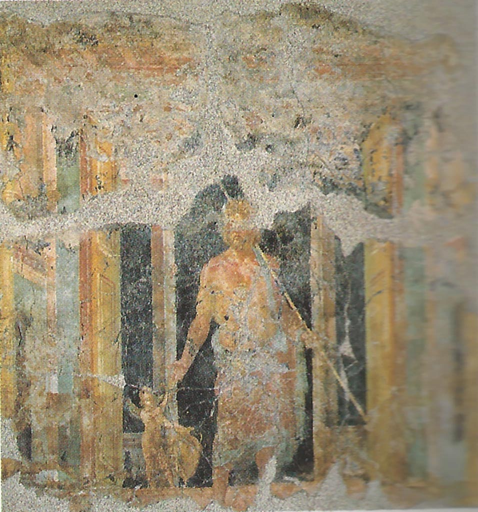 Complesso dei triclini in località Moregine a Pompei. Triclinium D. 
Giove e un piccolo amorino alata. Jupiter and a small winged cupid.
PAP inventory number 25941.
