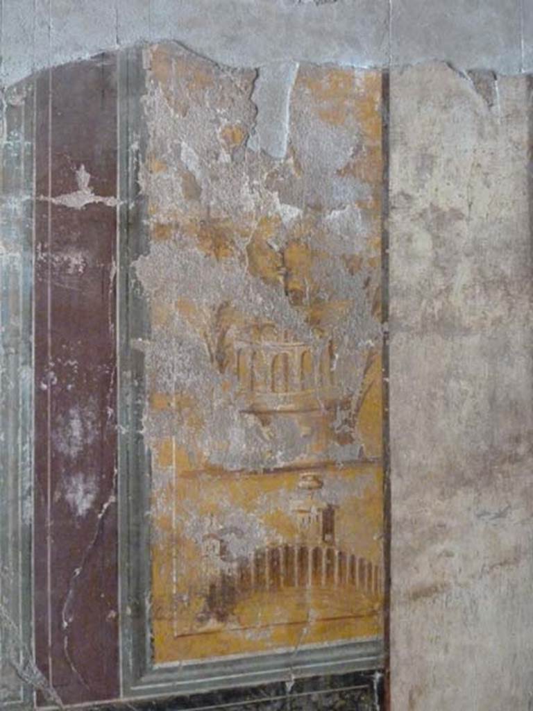Oplontis, September 2015. Room 14, west wall, painting on north end of north side of doorway.