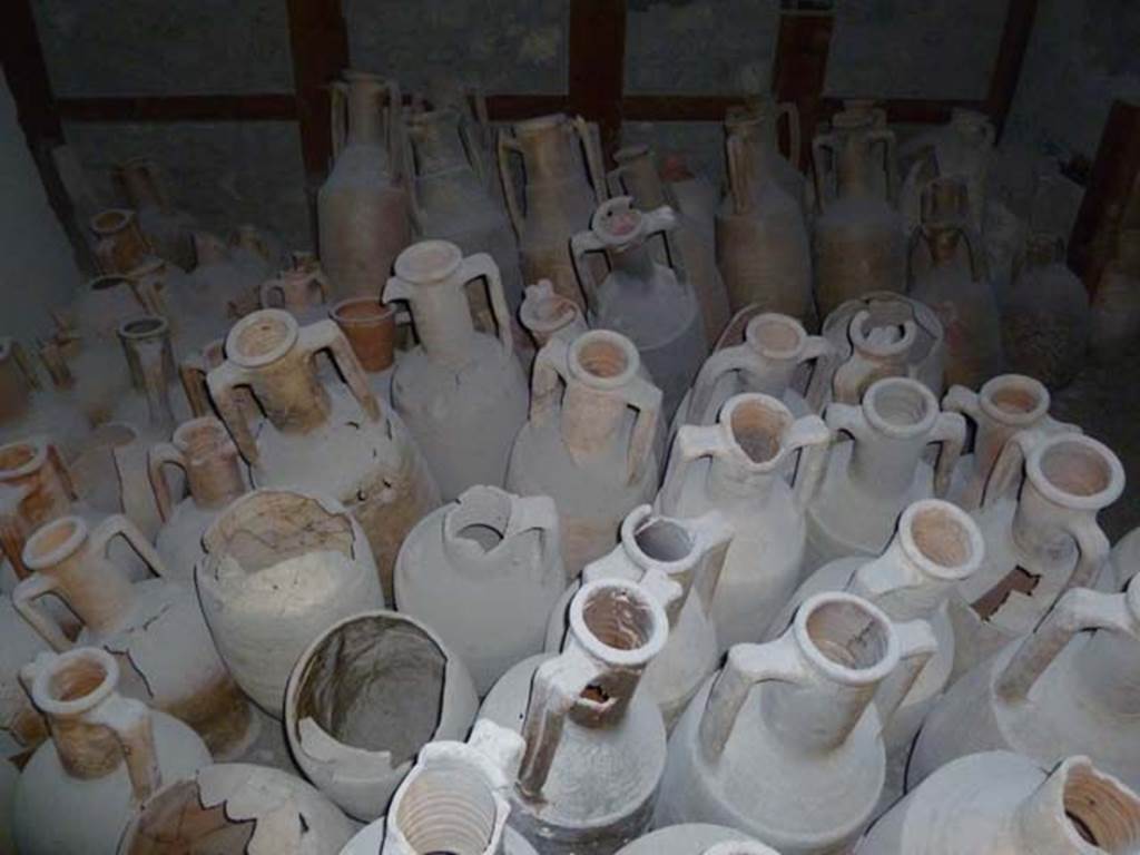 Oplontis, May 2011. Room  22, amphorae. Photo courtesy of Michael Binns.