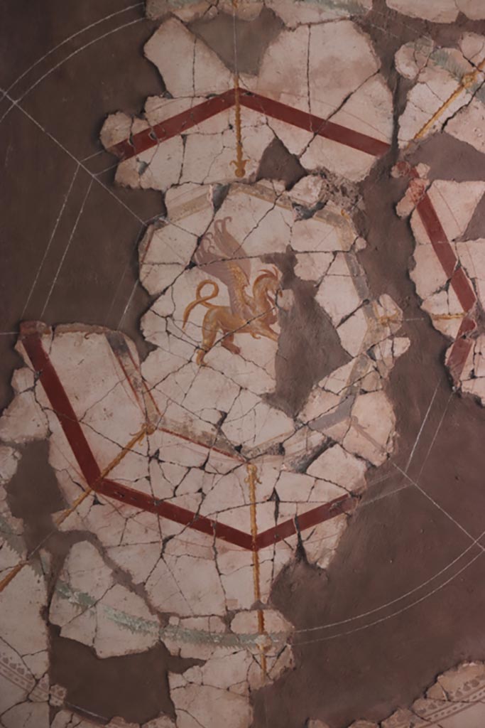 Oplontis Villa of Poppea, May 2024. Corridor 46, centre of ceiling panel. Photo courtesy of Klaus Heese.  