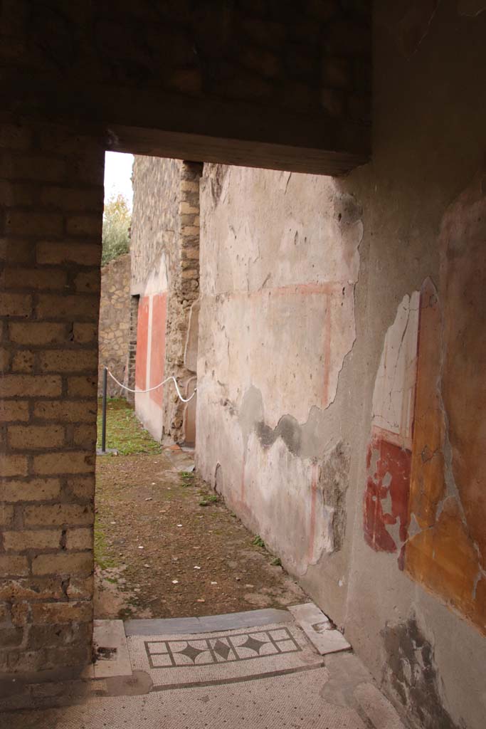 Oplontis Villa of Poppea, October 2020. Room 54, threshold of doorway from East Portico 34. Photo courtesy of Klaus Heese.