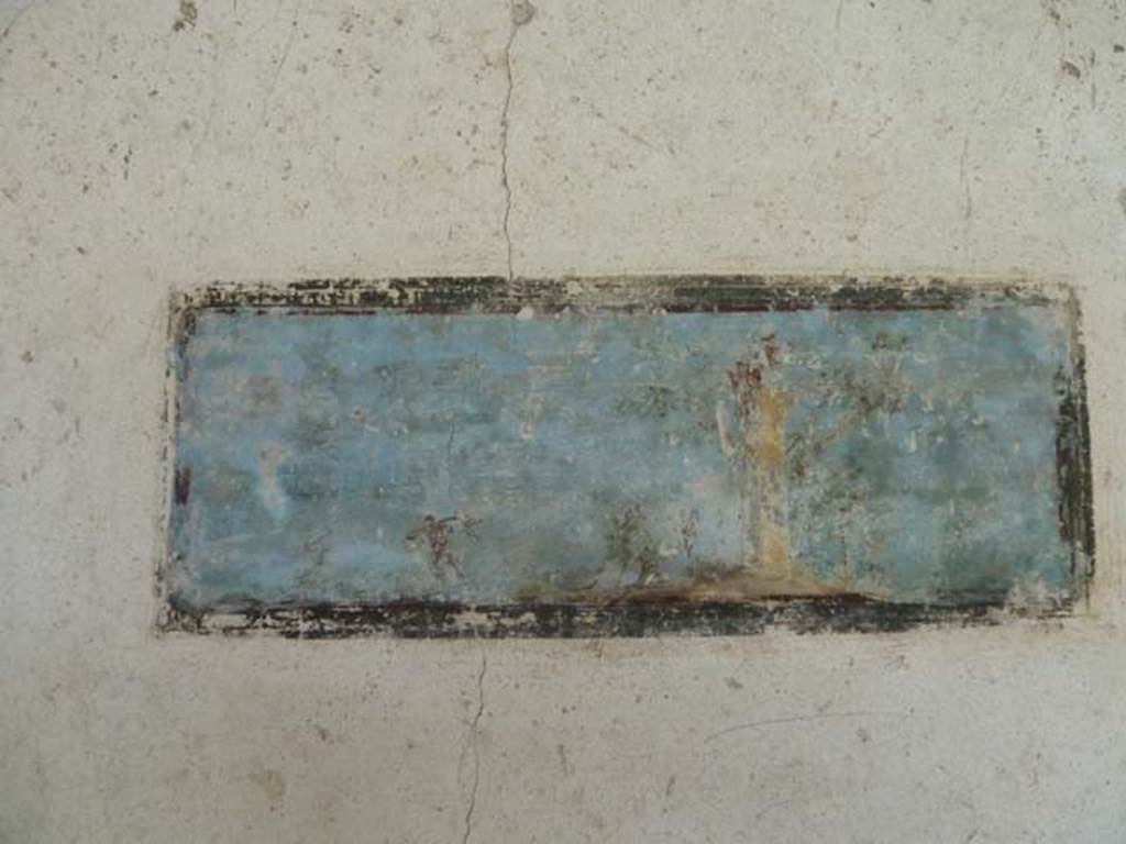 Oplontis, September 2015. Area 60, painted panel at south end of west wall of portico.