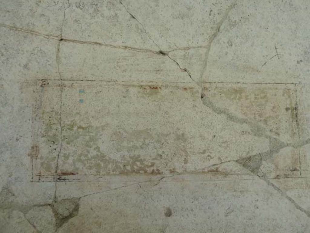 Oplontis, September 2015. Area 60, west wall of portico, second painted panel from south end.