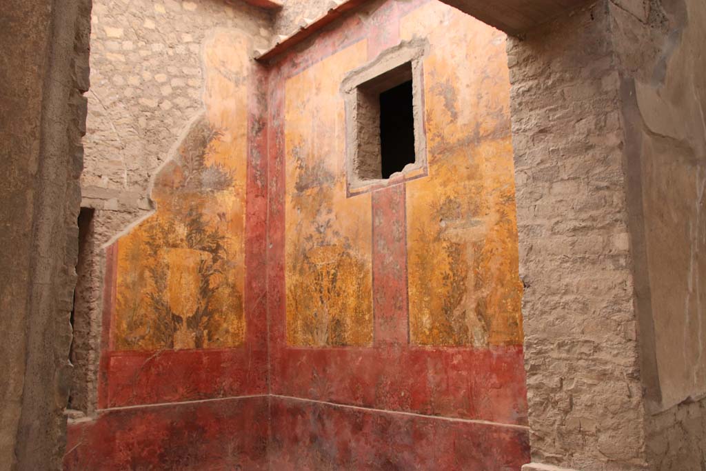 Oplontis Villa of Poppea, October 2020. Room 68, looking south towards painted west wall, through window from room 69.
Photo courtesy of Klaus Heese. 
