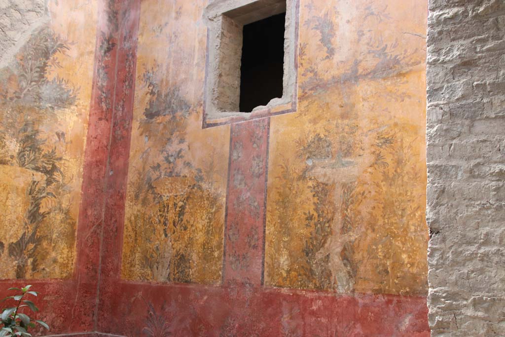 Oplontis Villa of Poppea, September 2021. Room 68, west wall from north end. Photo courtesy of Klaus Heese.