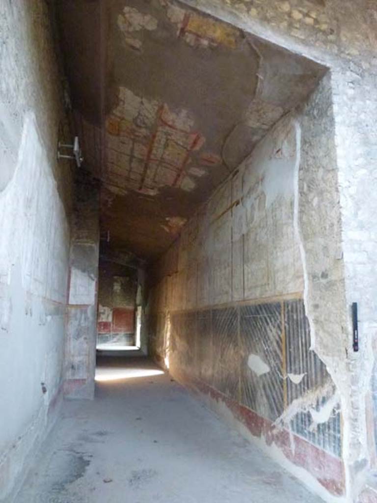 Oplontis, September 2011. Corridor 76, ceiling, looking south along west wall. 
Photo courtesy of Michael Binns.
