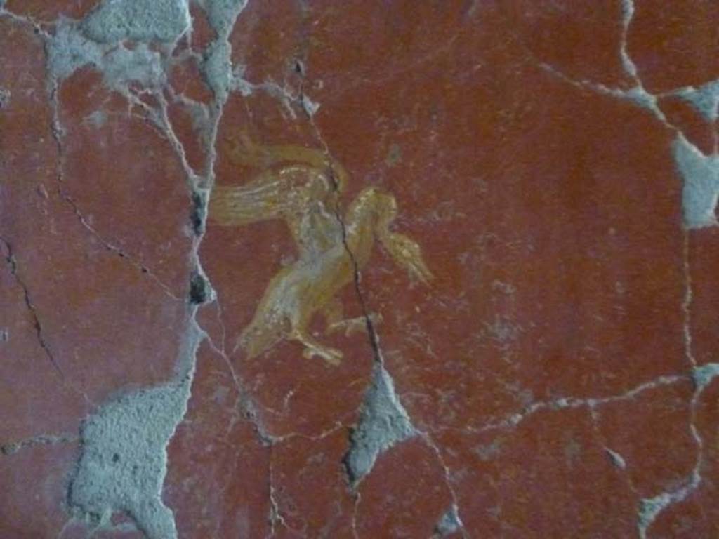 Oplontis, September 2015. Room 79, painted swan on panel from south wall.