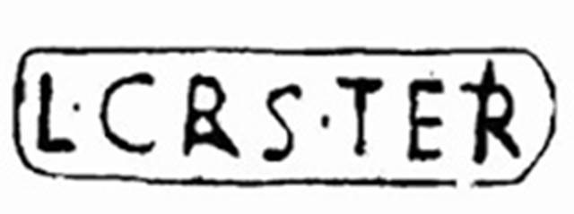 Oplontis, Villa of Lucius Crassius Tertius. . Drawing of seal of Lucius Crassius Tertius.