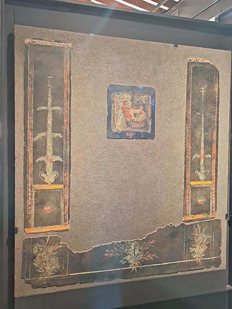 Gragnano, Villa rustica in Località Carmiano, Villa A. Cubiculum 8 west wall. April 2022.
Photo courtesy of Giuseppe Ciaramella.