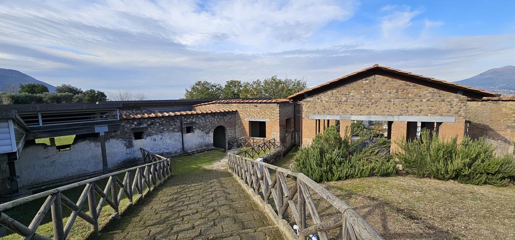 Stabiae, Villa Arianna, December 2023. Looking north-west from entrance steps. Photo courtesy of Miriam Colomer.