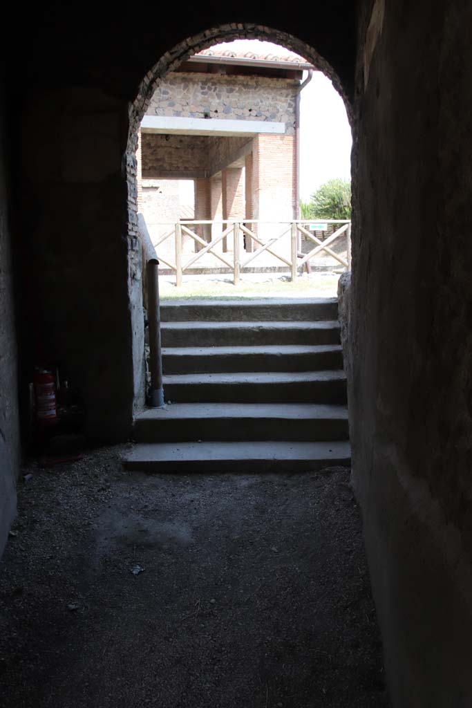 Stabiae, Villa Arianna, September 2021.
Room L, looking east to entrance steps. Photo courtesy of Klaus Heese.