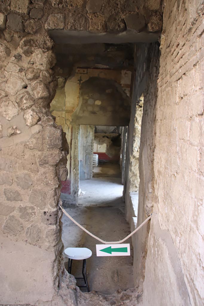 Stabiae, Villa Arianna, October 2022.
Looking south into room M, from room G. Photo courtesy of Klaus Heese.