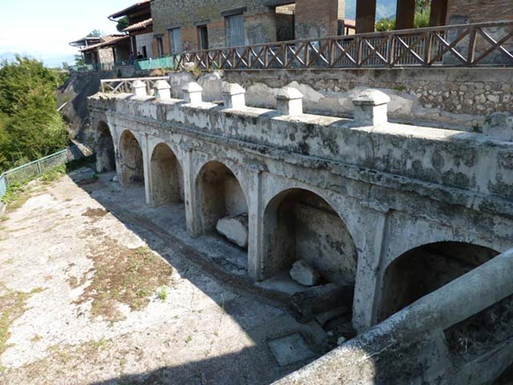 Stabiae, Villa Arianna, September 2015. Terrace C, looking towards the vaulted areas under terrace B.