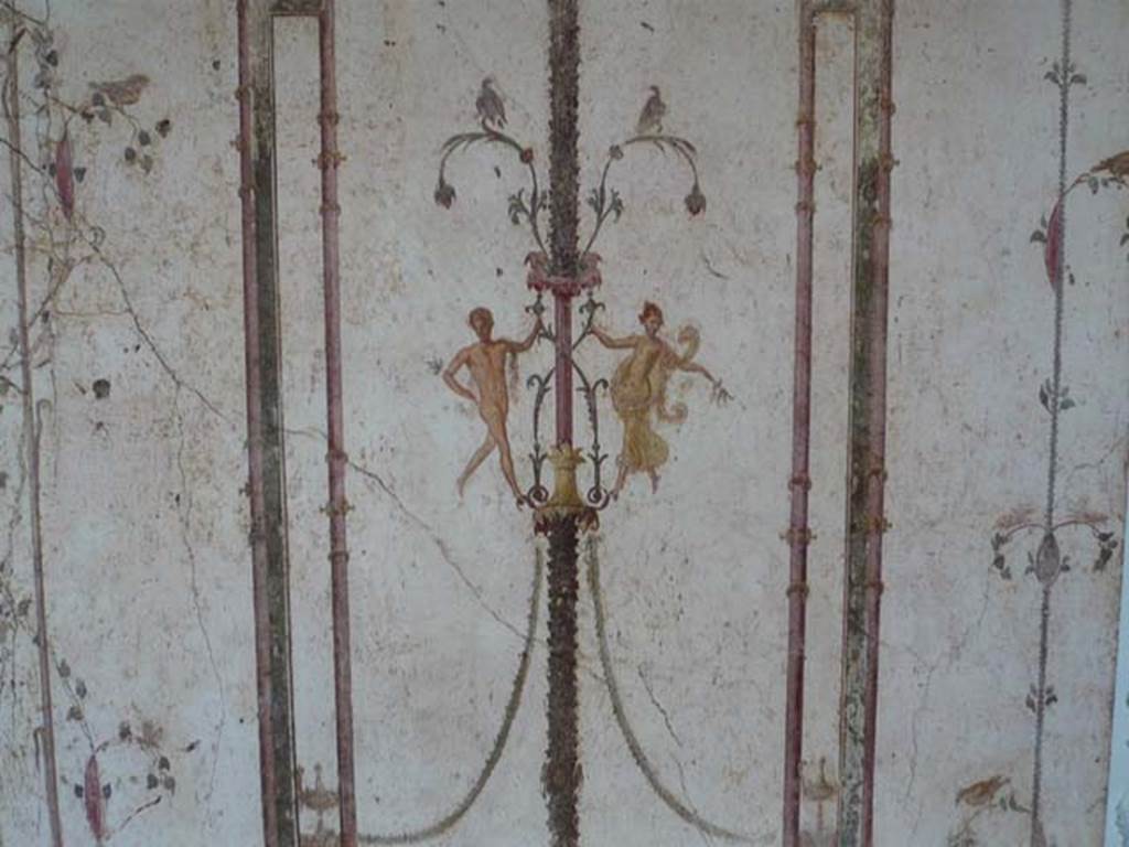 Stabiae, Villa Arianna, May 2010. Room 12, painted figures on panel on east wall. Photo courtesy of Buzz Ferebee.