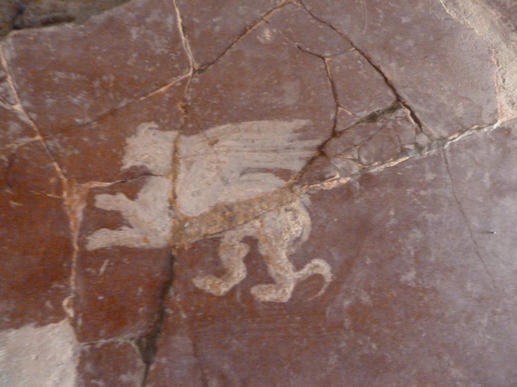 Stabiae, Villa Arianna, September 2015. Corridor 8, painted decoration.