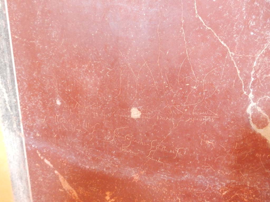 Stabiae, Villa Arianna, June 2019. W.28, more graffiti on south wall. Photo courtesy of Buzz Ferebee.