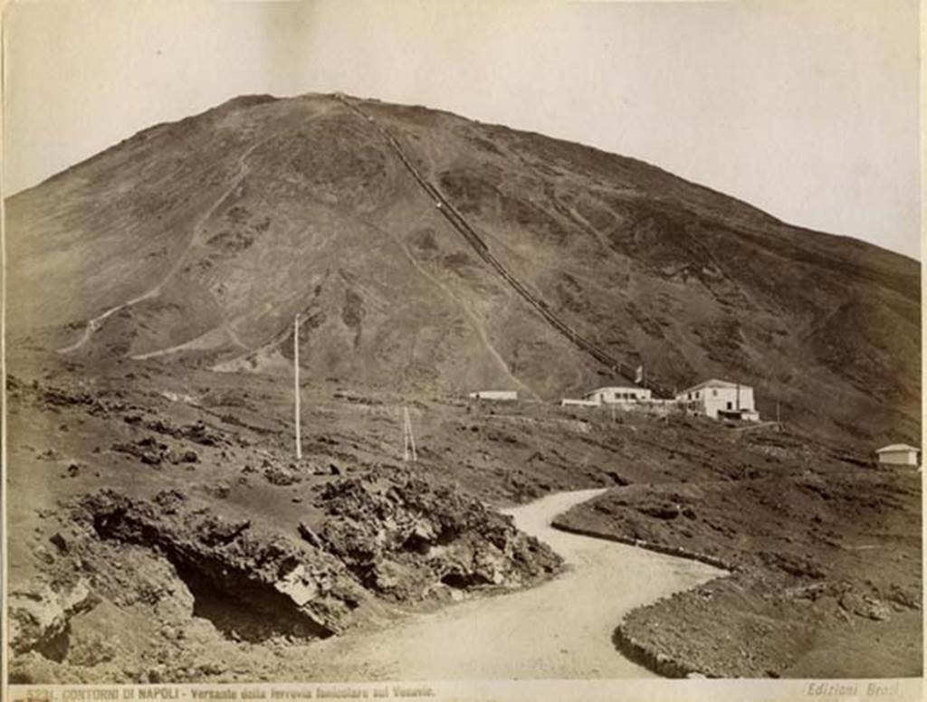 Vesuvius Funicular railway. 19th Century photo by Giacomo Brogi (1822-1881) no. 5231.