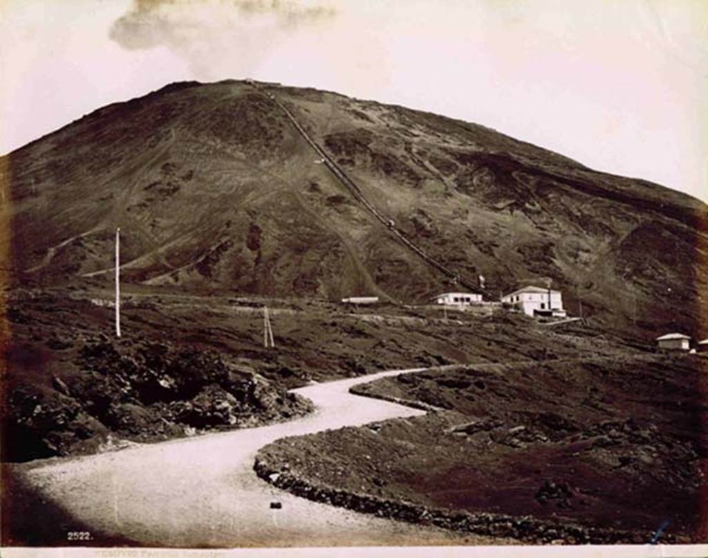 Vesuvius Funicular railway. 19th Century photo by Giorgio Sommer (1834-1914) no. 2522.