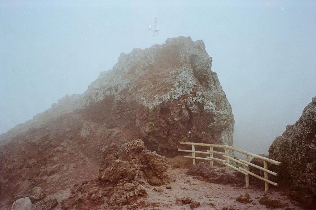 Vesuvius, June 2010. Path at rim, in the mist. Photo courtesy of Rick Bauer.