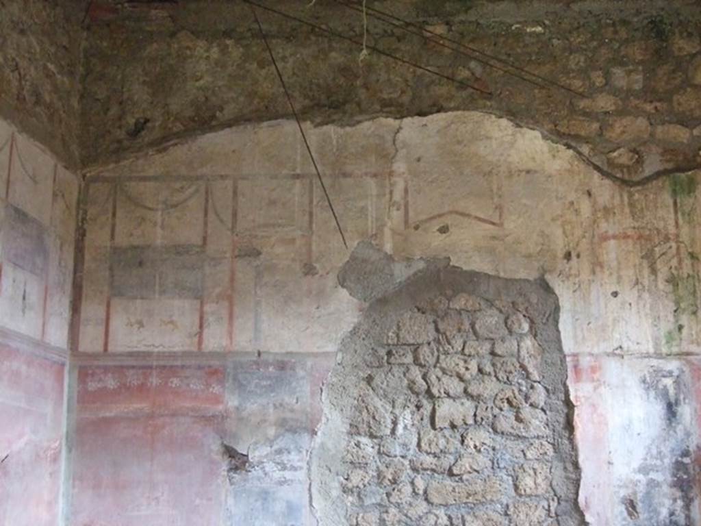 I.9.12 Pompeii. March 2009. Room 6. Painted decoration on upper East wall.