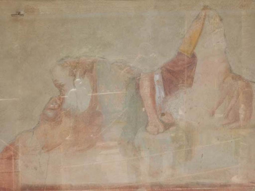 II.2.2 Pompeii. May 2016. Room “i”, remains of wall painting on north wall of upper euripus. Photo courtesy of Buzz Ferebee.