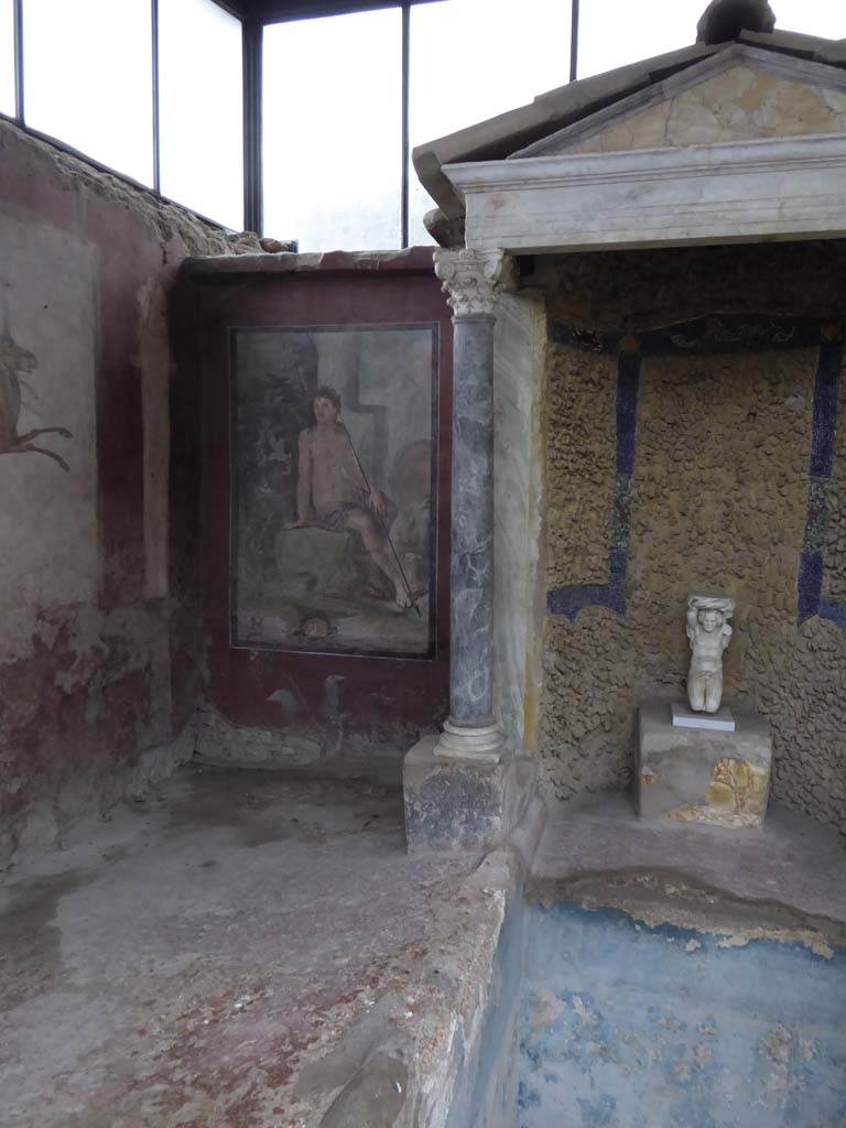 II.2.2 Pompeii. January 2017.
Room “k”, painting of Narcissus on east wall in north-east corner oof summer dining room.
Foto Annette Haug, ERC Grant 681269 DÉCOR.