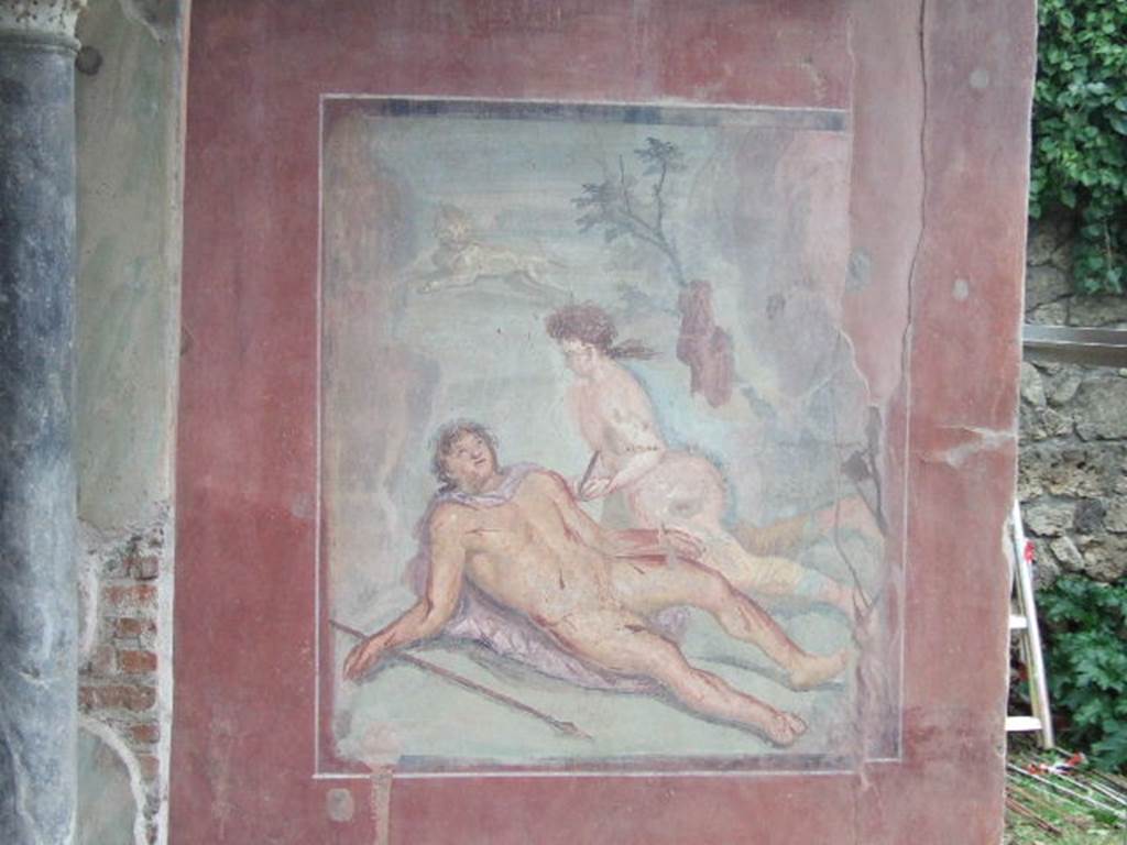 II.2.2 Pompeii. December 2005. Room “k”. Painting of the Myth of Pyramus and Thisbe.