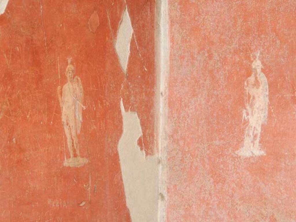 II.2.2 Pompeii. May 2016. Room “b”, detail of painted figures from the south-west corner. Photo courtesy of Buzz Ferebee.