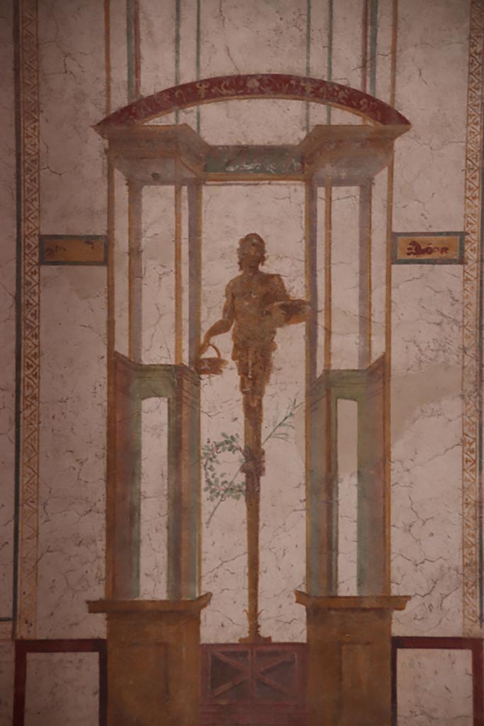 II.2.2 Pompeii. October 2022.
Room “d”, figure in centre of west wall. Photo courtesy of Klaus Heese