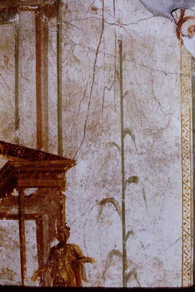 II.2.2 Pompeii. 1968. Room “d”, detail of central painting on north wall.
Photo by Stanley A. Jashemski.
Source: The Wilhelmina and Stanley A. Jashemski archive in the University of Maryland Library, Special Collections (See collection page) and made available under the Creative Commons Attribution-Non Commercial License v.4. See Licence and use details.
J68f0310