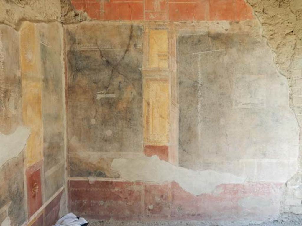 II.2.2 Pompeii. May 2016. Detail of painted east wall of pseudo-peristyle area “g”. Photo courtesy of Buzz Ferebee.